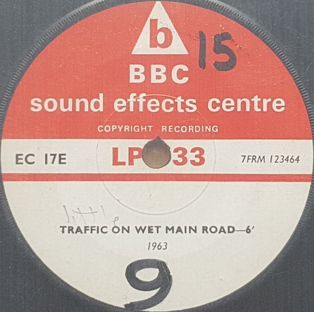 EC 17E Traffic in fog / Traffic on wet main road Not registered from the BBC records and Tapes library Label
